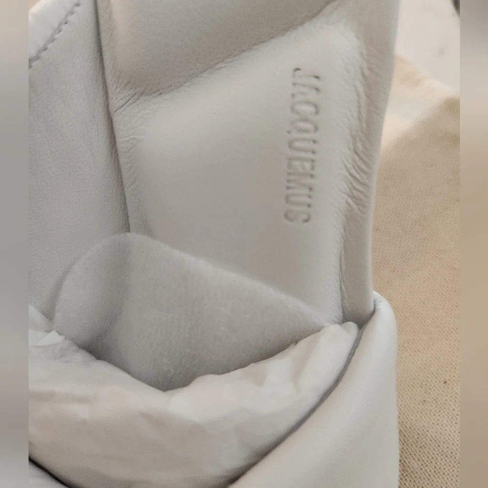 Jacquemus Bagnu White Leather Heels Size 7.5